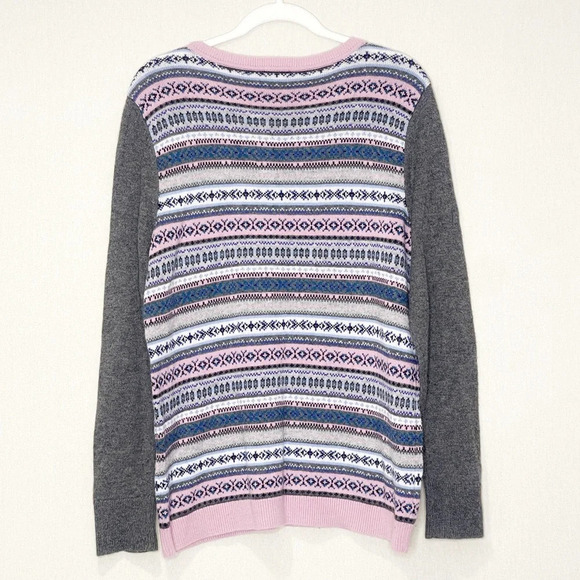 Talbots Fair Isle Pullover Sweater Lambswool Blend Long Sleeve Women's Large - Picture 2 of 4